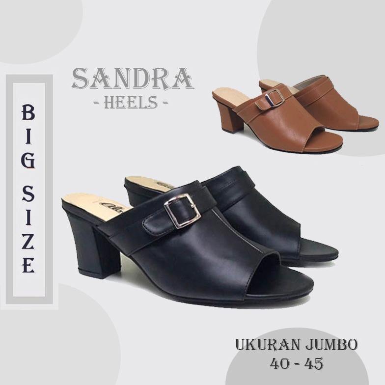 SANDRA X ZAGIB | Sandal Wanita Selop Heels Classic Big Size / Sendal Pesta Cewek Ukuran Jumbo