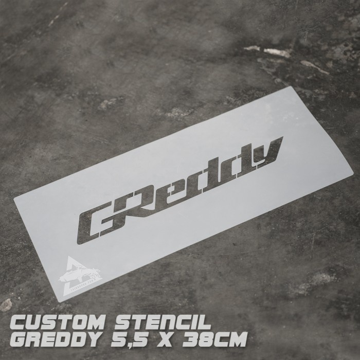 

Terlaris Custom Stencil Font Greddy Ukuran 5,5 X 38Cm (Min. pembelian 20 pcs)
