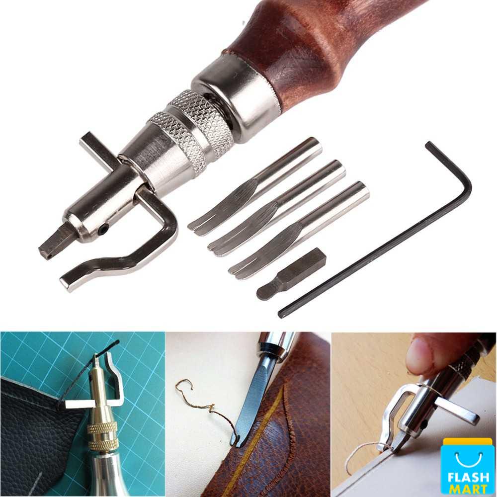 Flashmart Alat DIY Kulit 7 in 1 Leather Craft Stitching Sewing Tool Set - DK30015