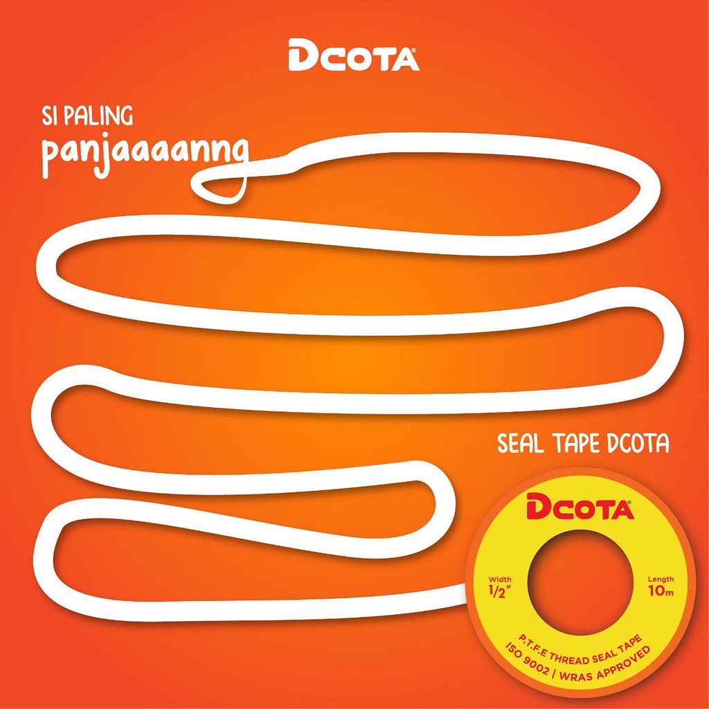 DCOTA Seal Tape 12mm Solatip Keran 1/2&quot; Kran Sealtape