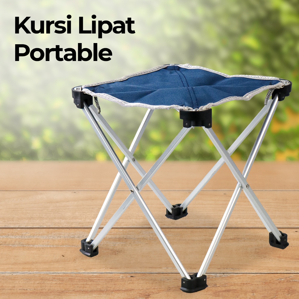 Kursi Lipat Portable Memancing Outdoor Fishing Stool Chair - AE22 - Blue