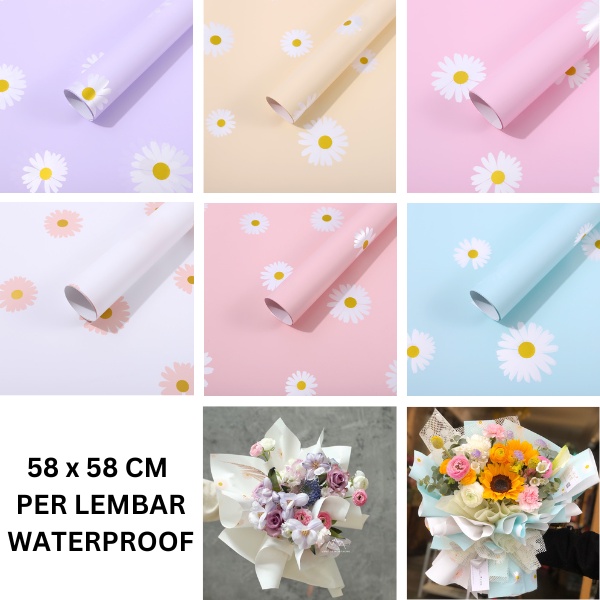 Kertas Bunga Flower Wrapping Gold Line Paper Cellophane Paper Kertas Buket Ecer KB6188