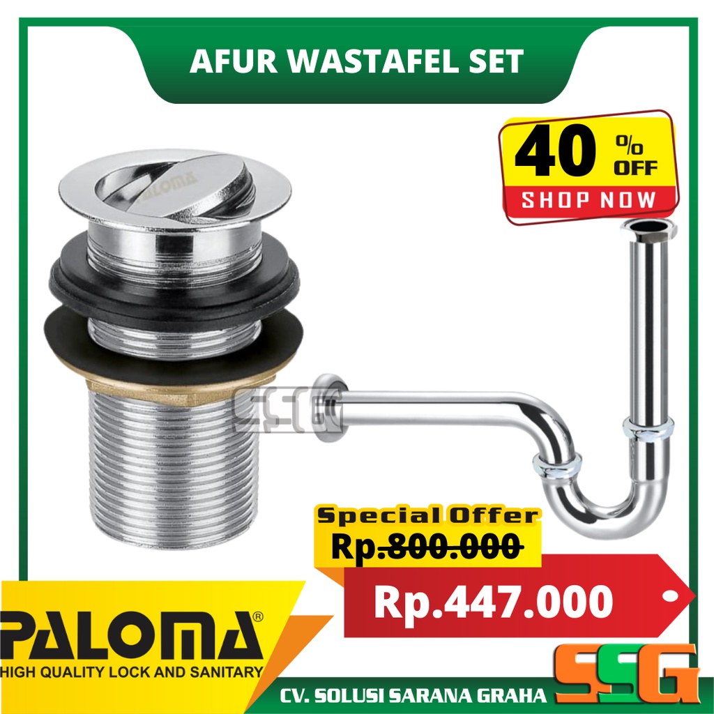Afur Wastafel Set Paloma BTP111 WTP2111 Afur Wastafel Without Overflow