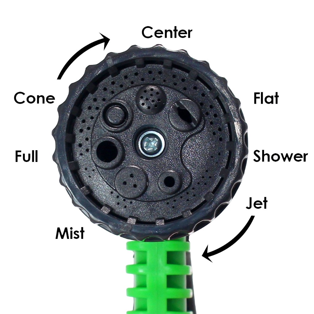 Semprotan Air 7 Posisi - Water Sprayer Semprotan Air Cuci Motor Taman Kebun Hose Nozzle Selang 7 Mode - Semprotan Air 7 Mode Semprotan Dengan Cuttoff  Mode Putar