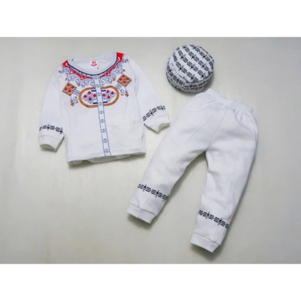 Promo Baju Koko Anak Bayi laki laki Usia 6 Bulan - 2 tahun - Baju Koko Bayi - 6 - 2 tahun Putih S Mu