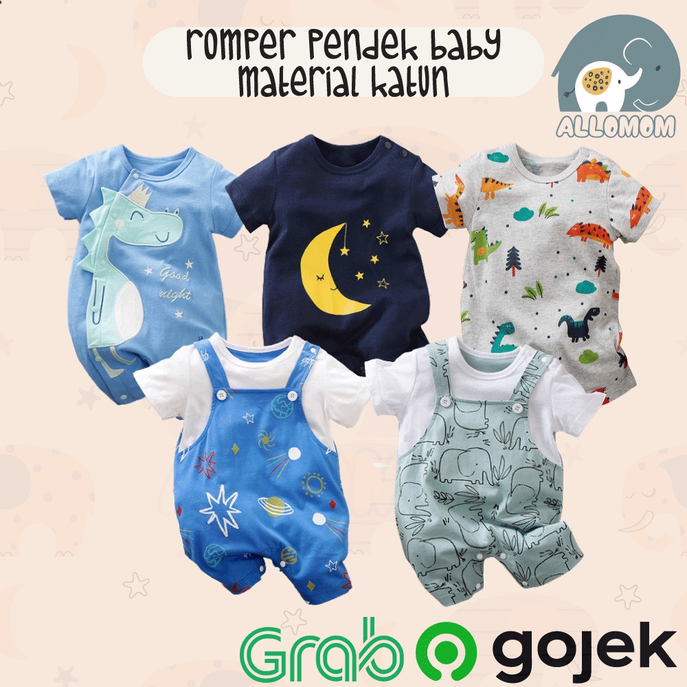 Romper Baju Baby Jumper / Baju Bayi Bodysuit Unisex Cowok Cewek Motif Kartun bahan Katun