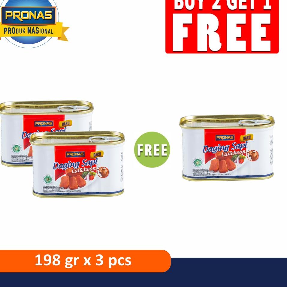 

✬ PRONAS Luncheon Sapi 198 gr Buy 2 Get 1 ➴