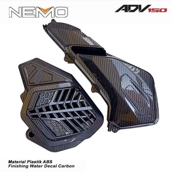 Tutup Cover Radiator / Filter Hawa Adv150/Pcx150 karbon 2pcs paketan