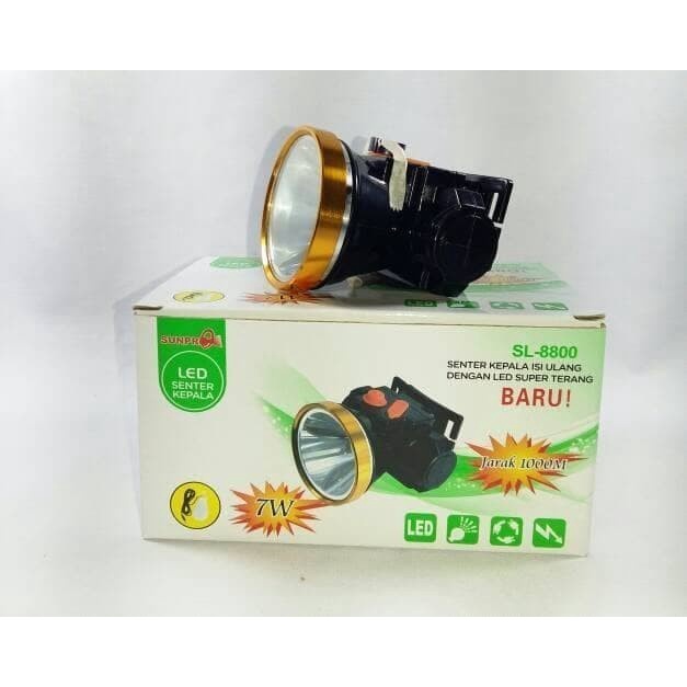 COD SENTER KEPALA LED SUNPRO SL-8800 7W (Cahaya Putih / Kuning)