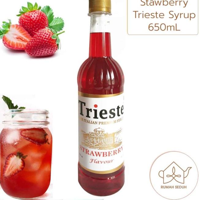 

✈ 650mL Sirup Strawberry merk Trieste - Sirup Stroberi ✰