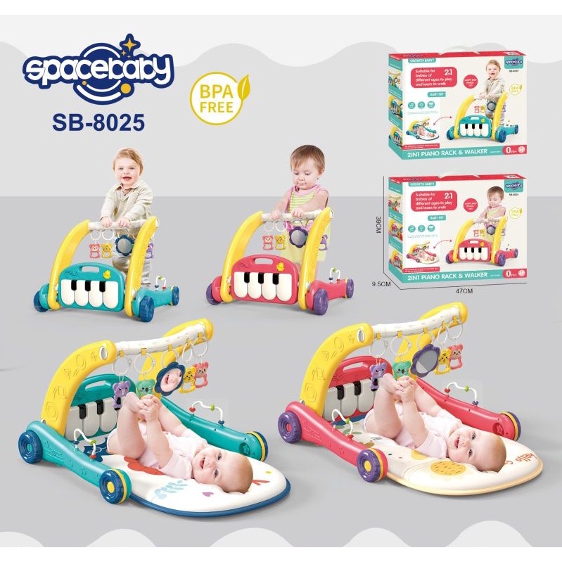 Spacebaby 2in1 Playmat & Walker SB 8025 / Push Walker Space Baby SB-8025