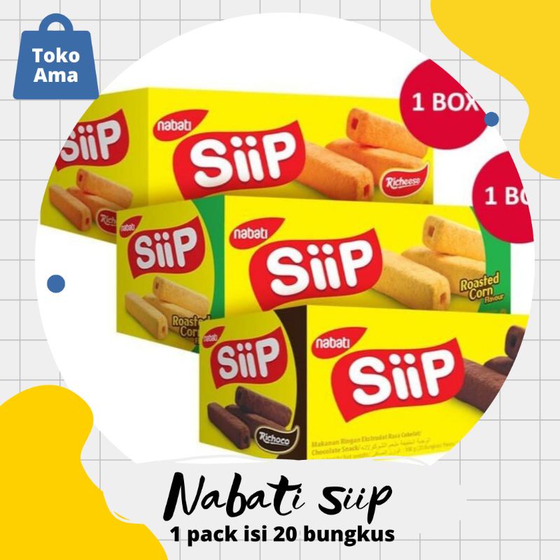 

Nabati Siip panjang aneka varian rasa 1 box isi 20 pcs