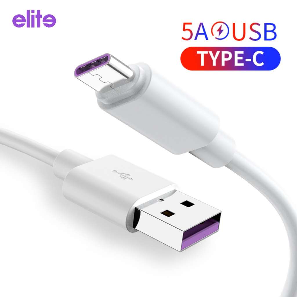 ELITE Kabel Data 5A Turbo Support Super Fast Charging 1Meter Usb Type C - Micro Usb 2.0 V8 Cable Charge Original