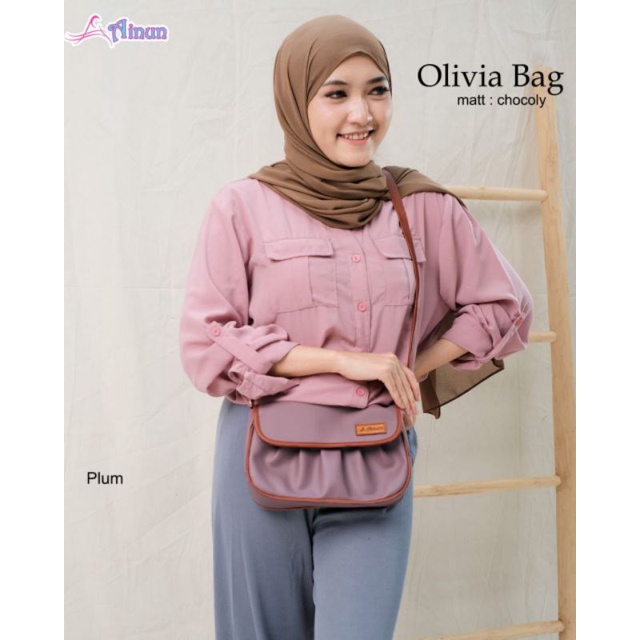 TAS SELEMPANG OLIVIA BAG BY AINUN BAHAN CHOCOLY ANTI AIR WATERPROOF PREMIUM