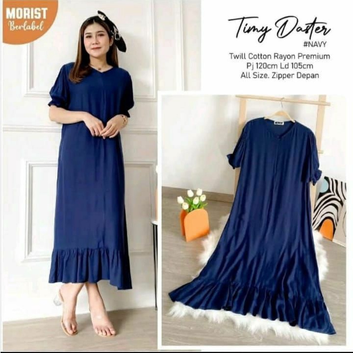 Dress Timy Polos Jumbo Busui Rayon Tebal / Daster Busui Murah / Daster Kekinian Terbaru