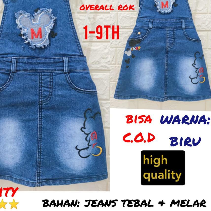 ✯ RKPD M.M/rok kodok pendek jeans anak perempuan 2- 9th/ overall rok jeans anak perempuan/ wearpack 