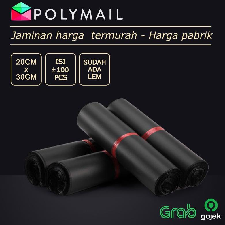 

(Terbaik) POLYMAILER ±100PCS 20x30CM HITAM SUPER EKONOMIS PLASTIK POLYMAILER ECO BLACK