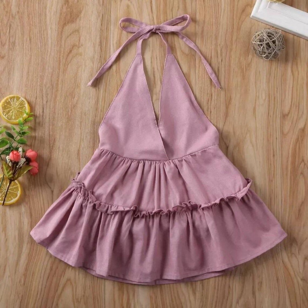 DRESS RUFFLE MACIS ANAK PEREMPUAN / DRESS HALTER RUFFLE PREMIUM