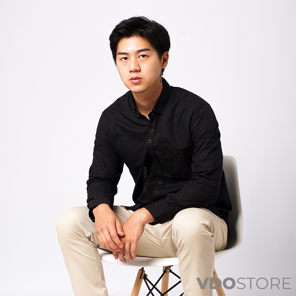 KEMEJA PRIA HITAM BASIC LENGAN PANJANG BAJU DEWASA POLOS PREMIUM KEMEJA KERJA TEBAL M L XL BLACK MEN SHIRT KEMEJA KANTOR FORMAL SANTAI CASUAL SEMI KASUAL VIRAL MURAH KATUN KUALITAS