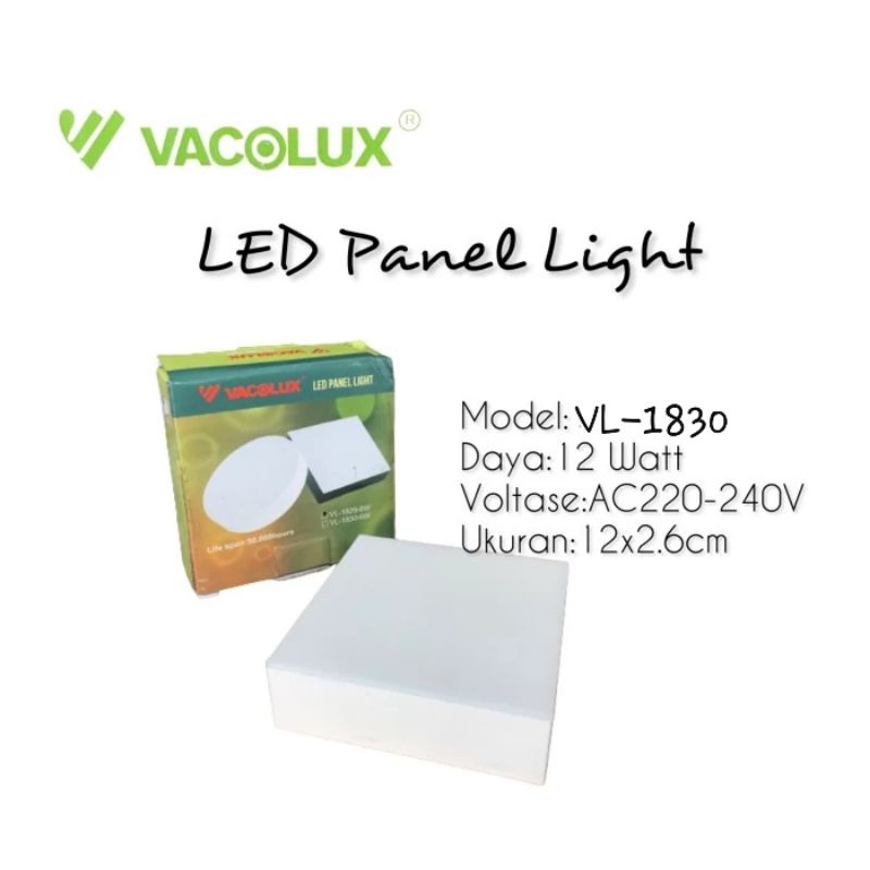 Lampu Downlight Led 12 Watt 12W Kotak Vacolux VL-1830