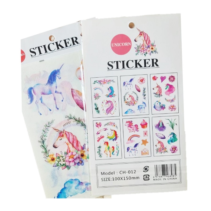 STIKER WASHI UNICORN | STIKER MOTIF UNICORN