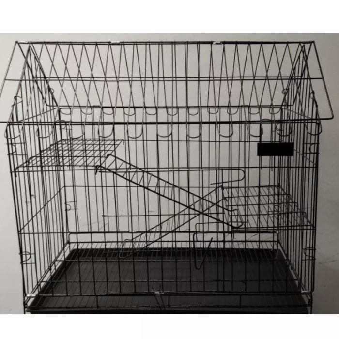 &<&<&<&] KANDANG KUCING ATAP RUMAH 75cm + RODA BESI