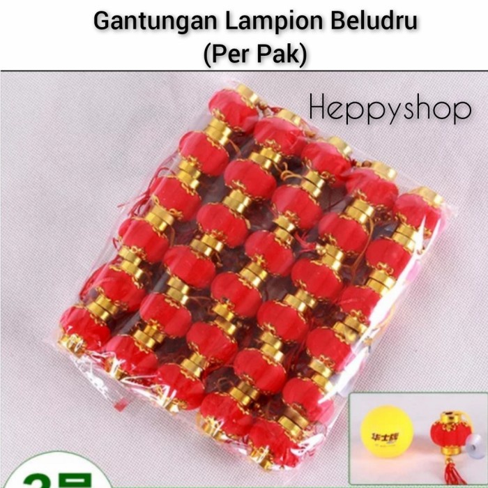Lampion Gantungan Lampion Beludru (Per Pak) , Gantungan Imlek Lampion