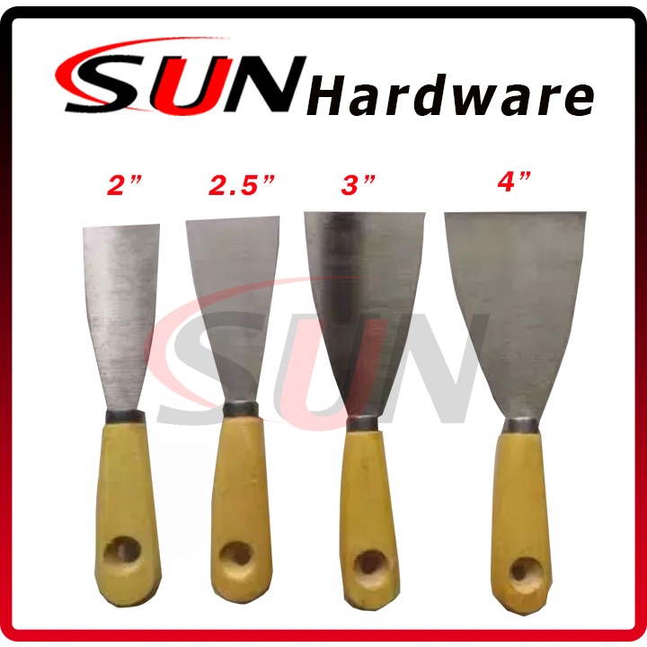 Kape Seng Gagang Kayu 2 2.5 3 4 Inch Putty Scraper Sekrap Skrap