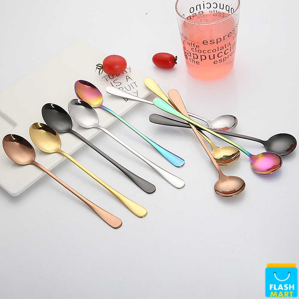 Flashmart Sendok Teh Gagang Panjang Tea Spoon Stainless 23.8cm - F80