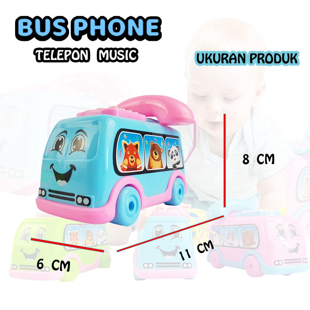 Mainan Anak Telepon Musik/ Mainan Mobil-Mobilan Bus Musik YJYD6 ( YOGOBATA )