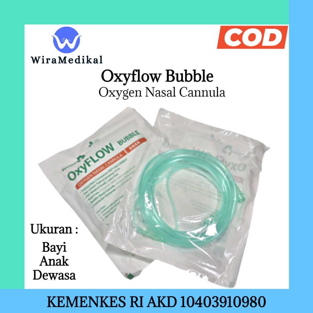 Oxyflow Bubble Nasal Cannula Oxygen/Selang Oksigen Dewasa dan Anak