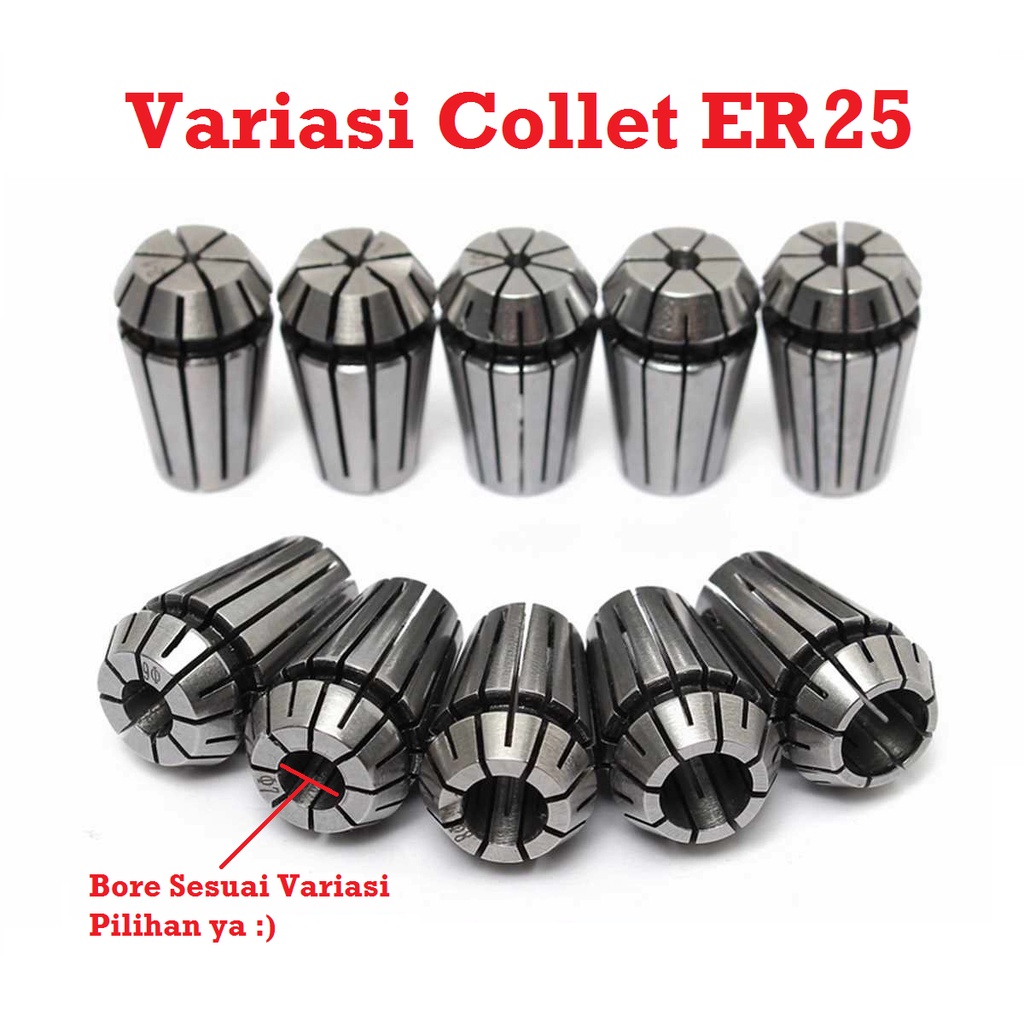 [HAEBOT] Collet ER25 ER 25 ER25A 3.17 4 5 6.35 8 10 12 14 16mm Spindle CNC Router Kolet Bor Mini DC DIY