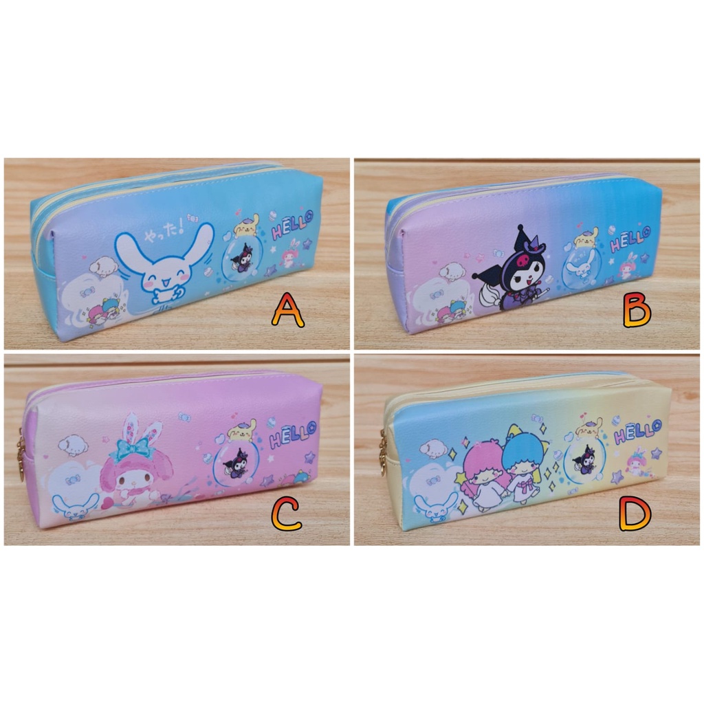 

TEMPAT PENSIL 2 RESLETING BAHAN SEMI KULIT MELODY CINAMOROLL (21X6X7)