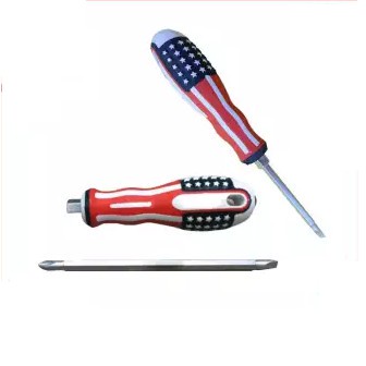 5 &quot; OBENG amerika Bolak Balik AMERIKA Min Plus 2in1 Screwdriver - + USA Mata Gagang karet Magnet Minus 5 inch 5&quot; jkrta