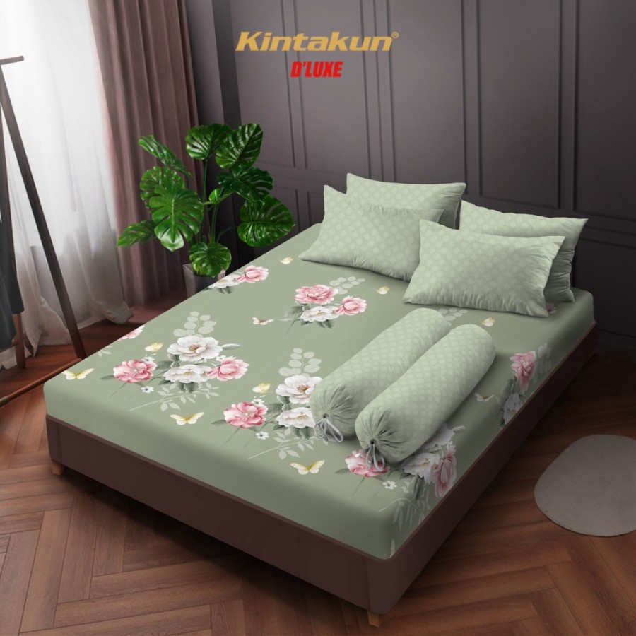 Kintakun Sprei 180 T30 King Flower Dluxe Nirmana Microfiber B2 Tinggi 30 cm (5in1)