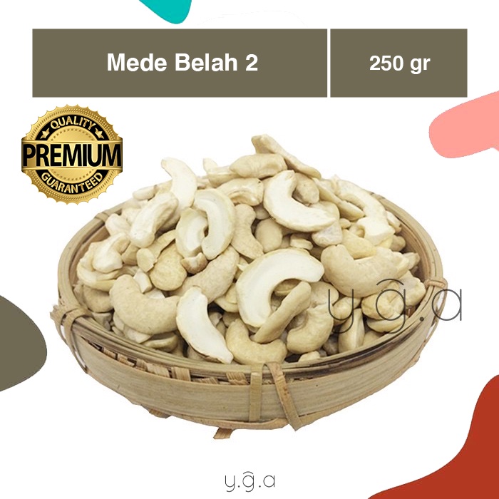 

Kacang Mede Belah 2 250gr MENTAH / Cashew Nuts / Mete Belah