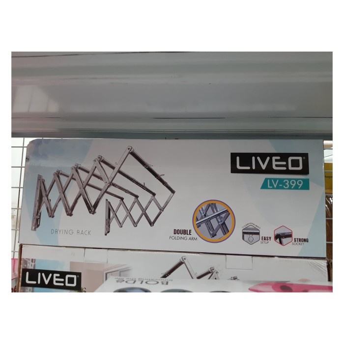 TERBARU- Jemuran Baju Pakaian Dinding Lipat Panjang 2 Meter Liveo LV 399 (PROMO)