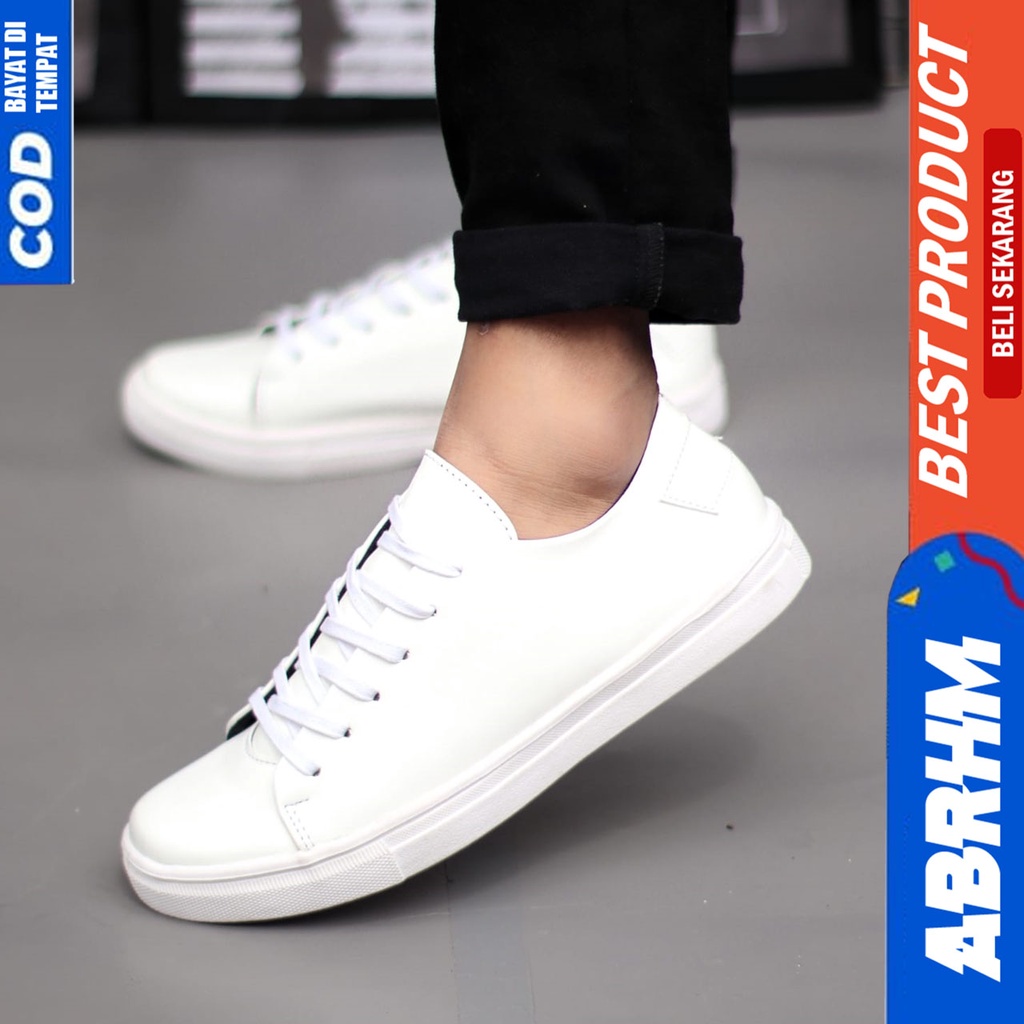 Sepatu Sneakers Pria Casual Hitam Kerja Abraham Dizon