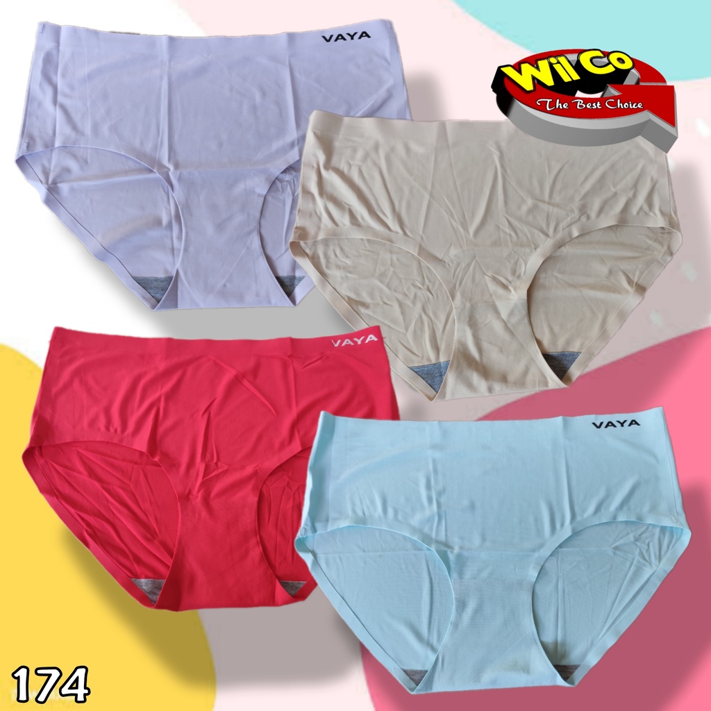 K174 - (Harga Per 1 Potong) CELANA DALAM WANITA PAKAIAN WANITA PAKAIAN DALAM SEAMLESS VAYA FREE SIZE MULTYCOLLOR