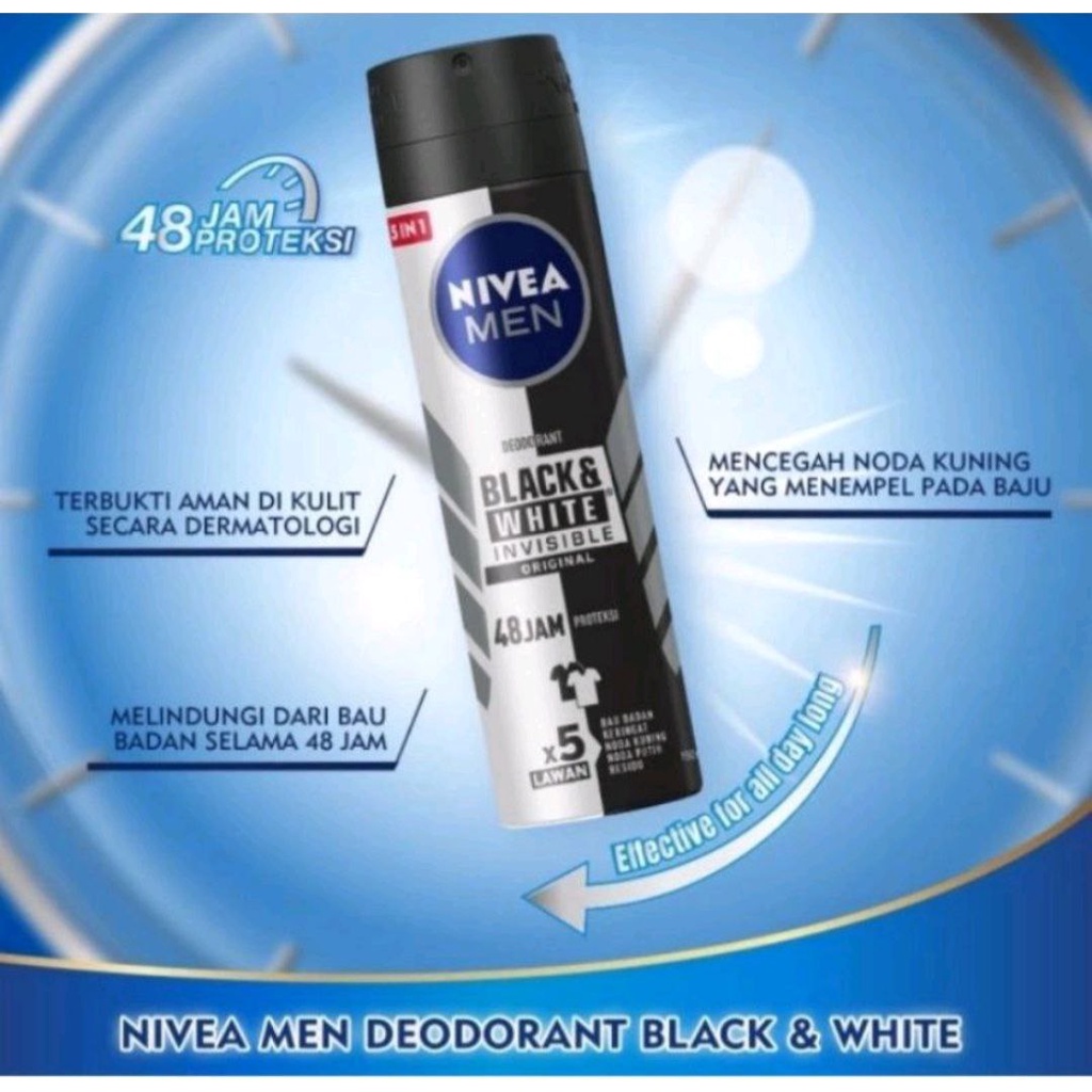 NIVEA MEN DEO SPRAY BLACK&amp;WHITE INVISIBLE SPRAY 150ML DEODORANT SPRAY