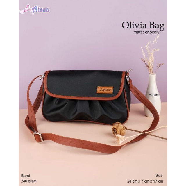 TAS SELEMPANG OLIVIA BAG BY AINUN BAHAN CHOCOLY ANTI AIR WATERPROOF PREMIUM