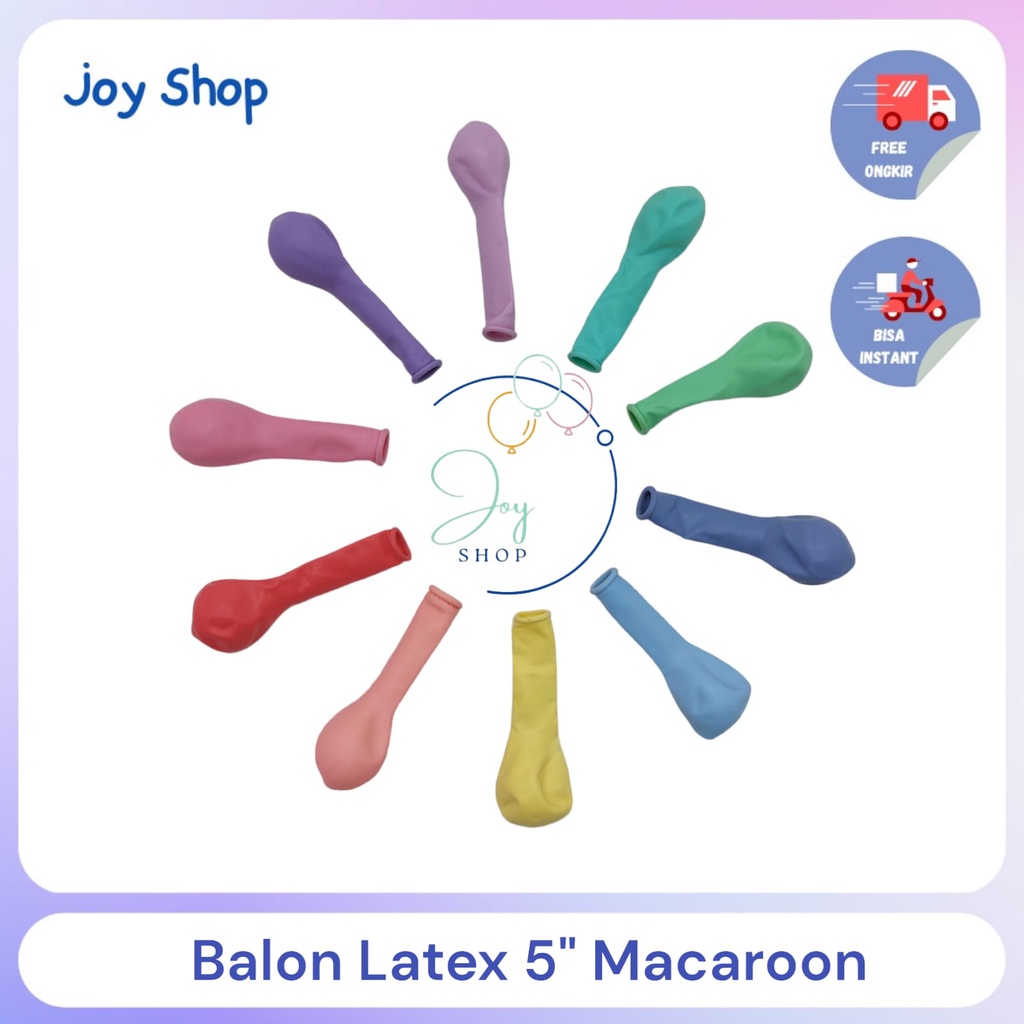 Balon Latex 5 inch /  Balon Pastel Macaroon isi balon pvc macaron