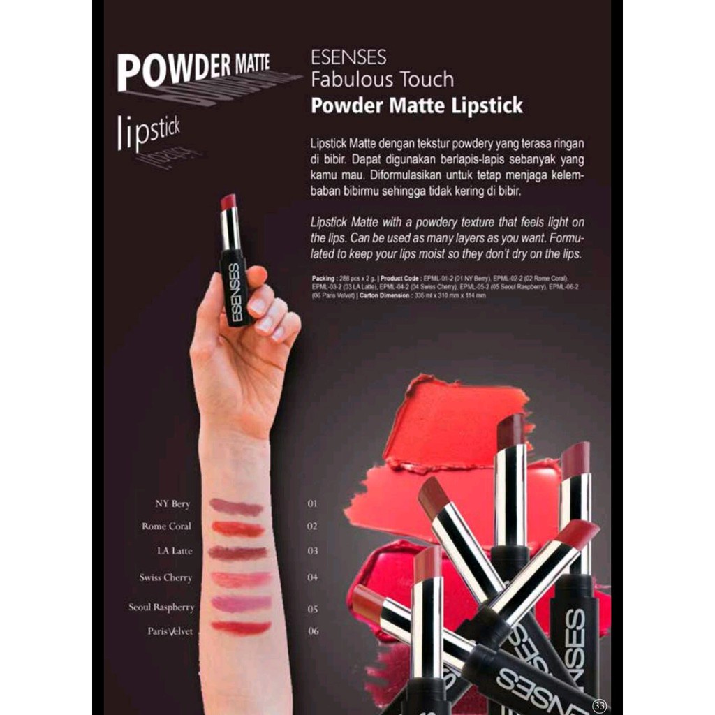 Esenses Fabulous Powder Matte Lipstik 2gr