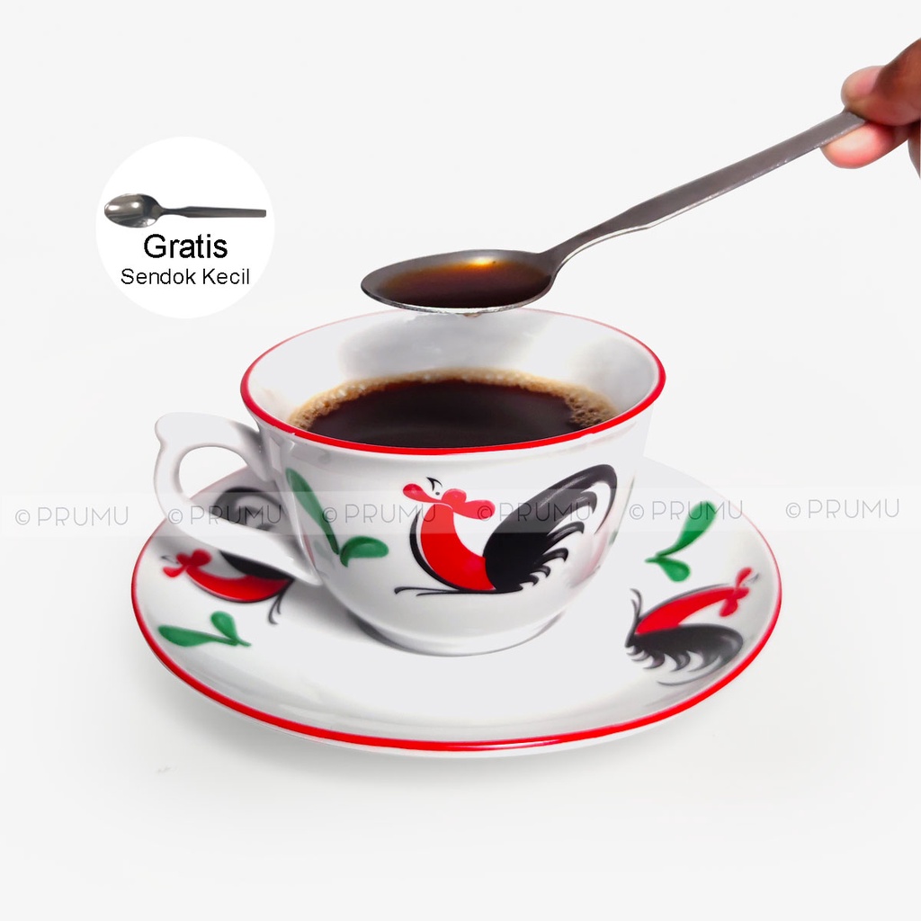 Prumu Cangkir Set Porselen - Cangkir Kopi Set - Cangkir Teh Set - Tatakan Cangkir Set