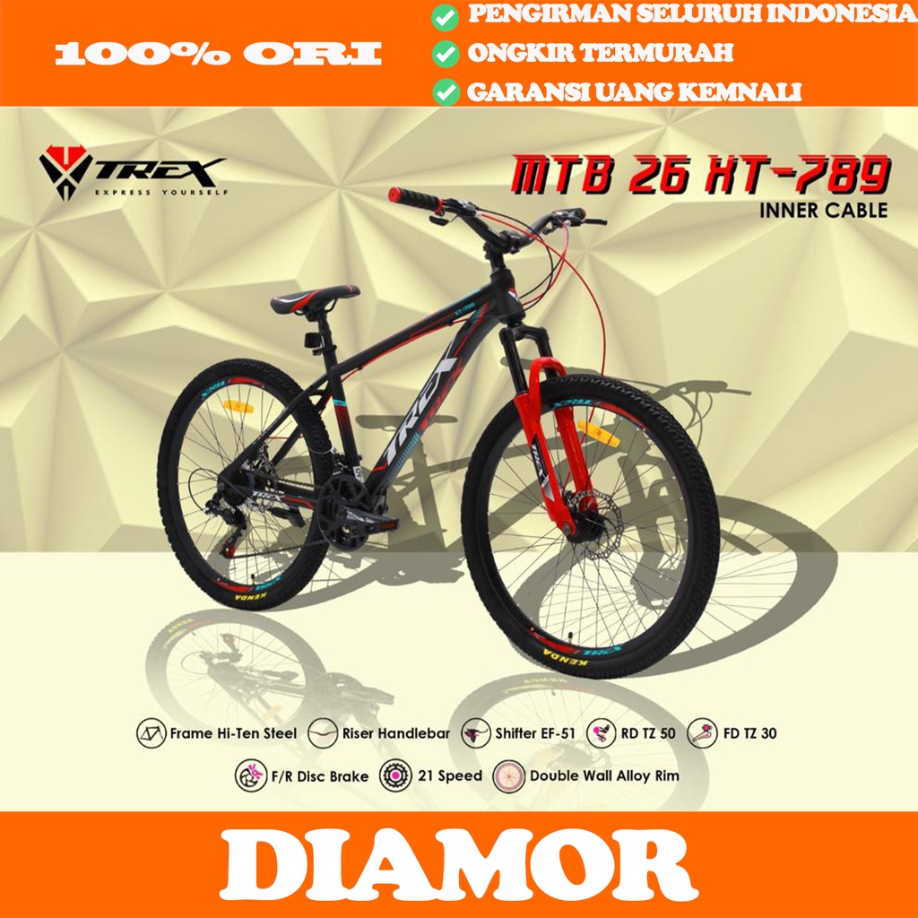 TREX XT 789 Sepeda Gunung MTB 26 inch DiscBrake 21 Speed