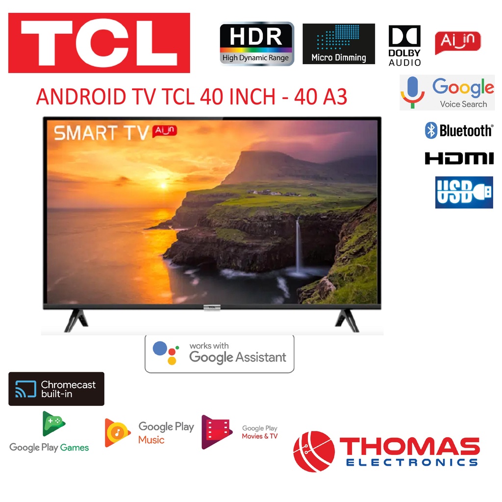 ANDROID TV TCL TV LED TCL 40 A3 Plus Digital Android Smart TV 40A3