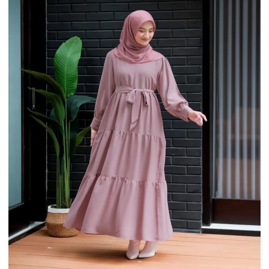 Gamis Terbaru 2023 Lebaran Wanita / Gamis Hitam / Abaya Hitam / Gamis Remaja Termurah / Gamis Wanita Kekinian / Amelia Dress