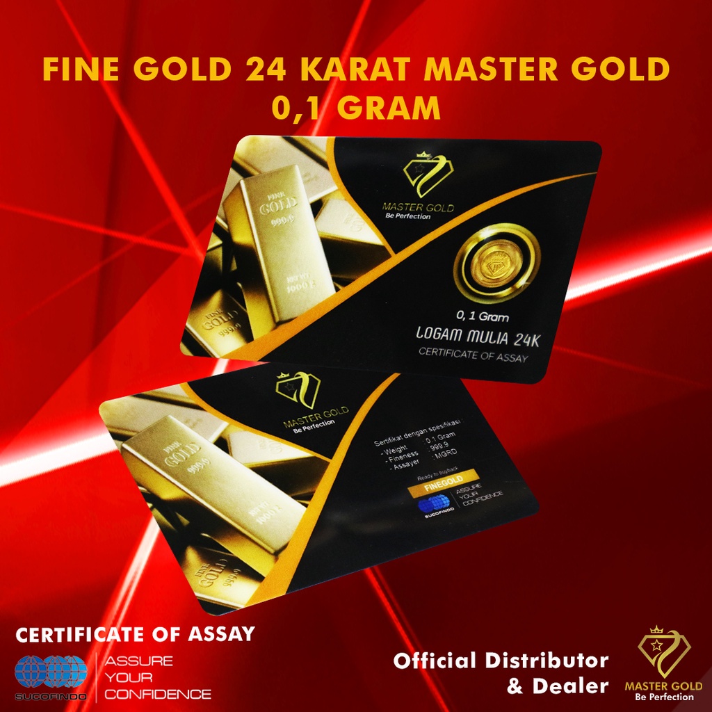 FINE GOLD 24 KARAT MASTER GOLD 0,1 GRAM