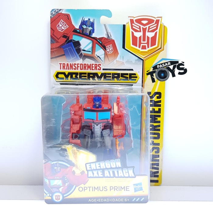Optimus Prime Energon Axe Attack Warrior Class Transformers Cyberverse #Original