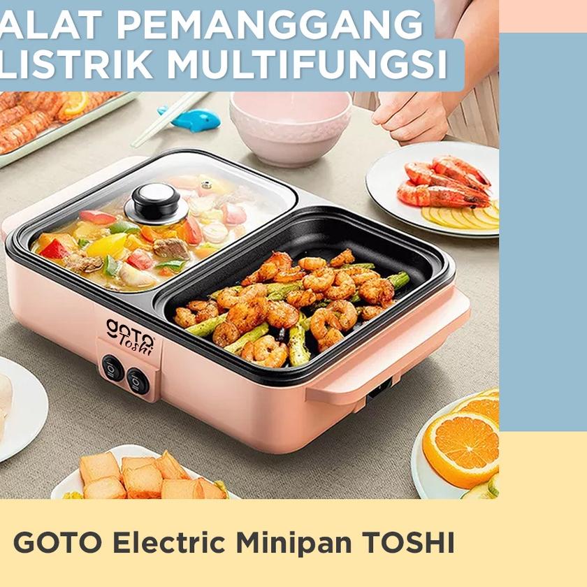 ♢ Goto Toshi Minipan Electric Hotpot Alat Panggangan Grill Pan BBQ 2in1 ✰
